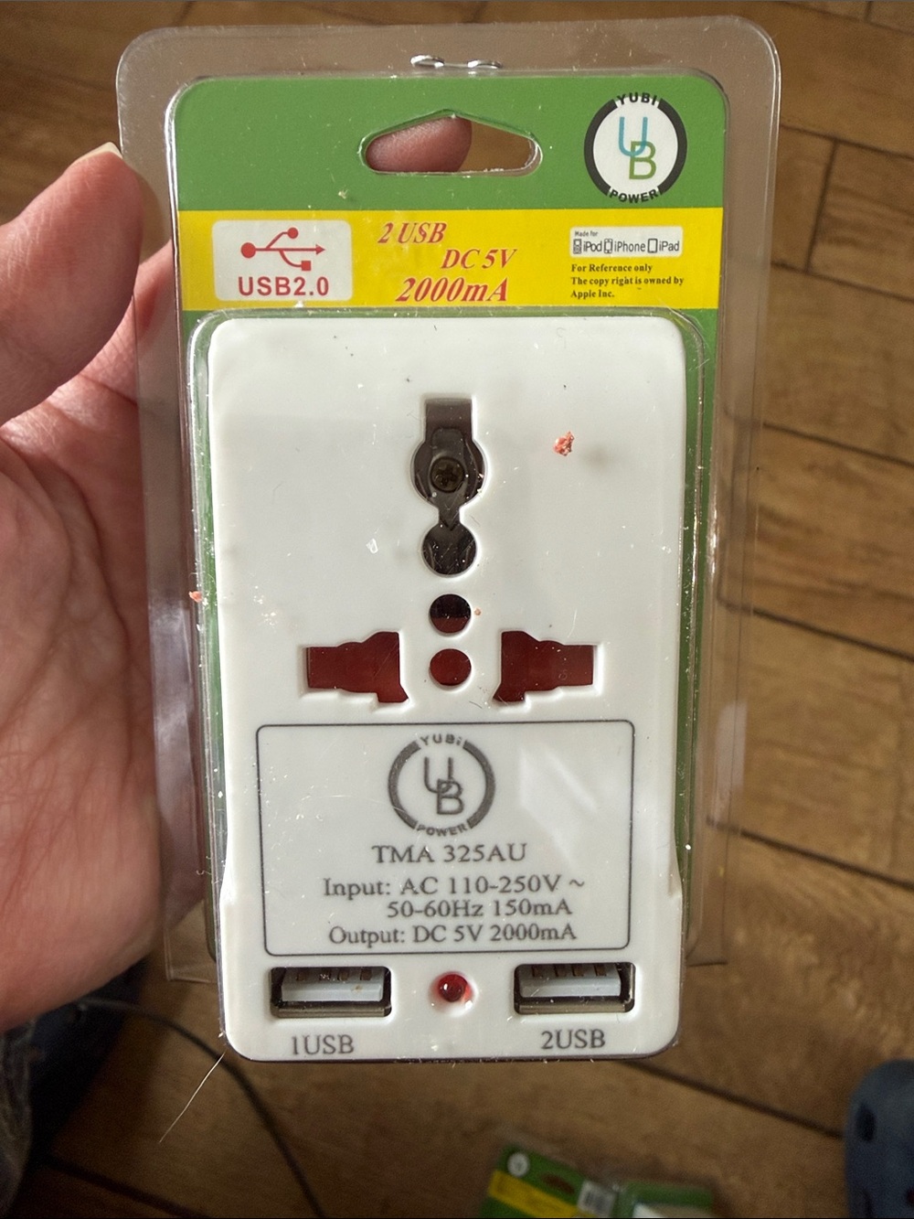 Universal Travel Charger Adapter with 2 USB Ports - White